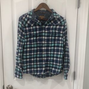 Jach’s Girlfriend Medium Plaid Flannel Button Up with snap buttons